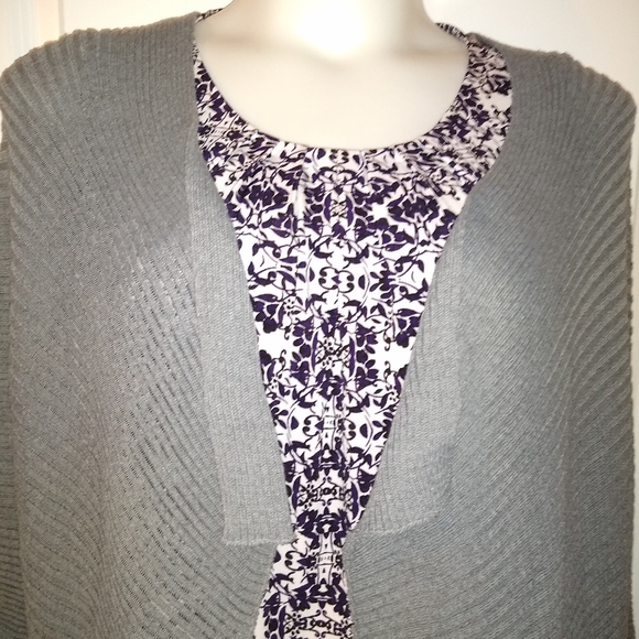 NEW "Save the Ocean" Lady's Gray Sweater Shrug Jacket Boutique PLUS 2X - Picture 4 of 6